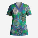 NAIDOC 50 Years of Deadly Scrub Top Sea Turtle Aboriginal Dot Art