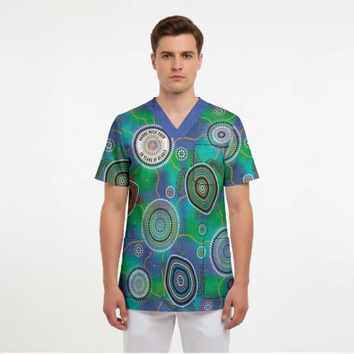 NAIDOC 50 Years of Deadly Scrub Top Sea Turtle Aboriginal Dot Art