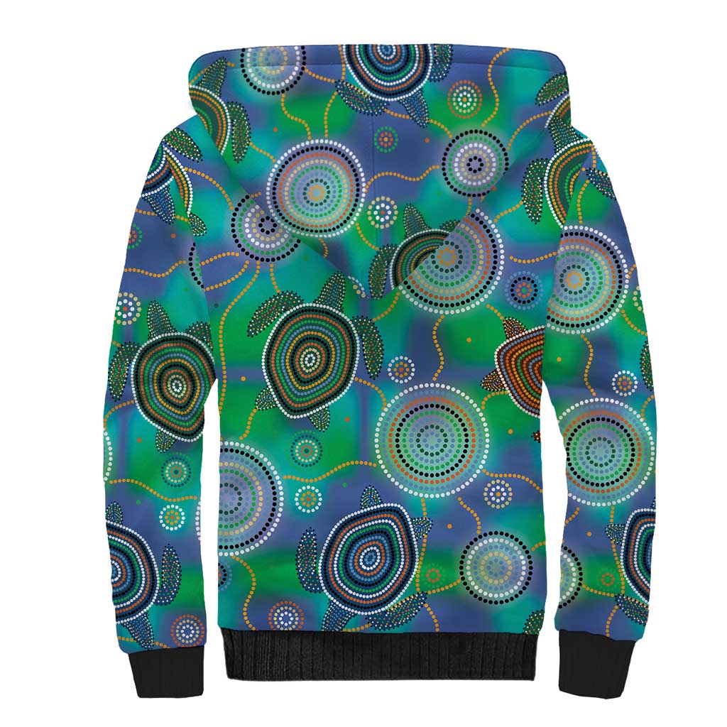 NAIDOC 50 Years of Deadly Sherpa Hoodie Sea Turtle Aboriginal Dot Art