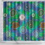 NAIDOC 50 Years of Deadly Shower Curtain Sea Turtle Aboriginal Dot Art