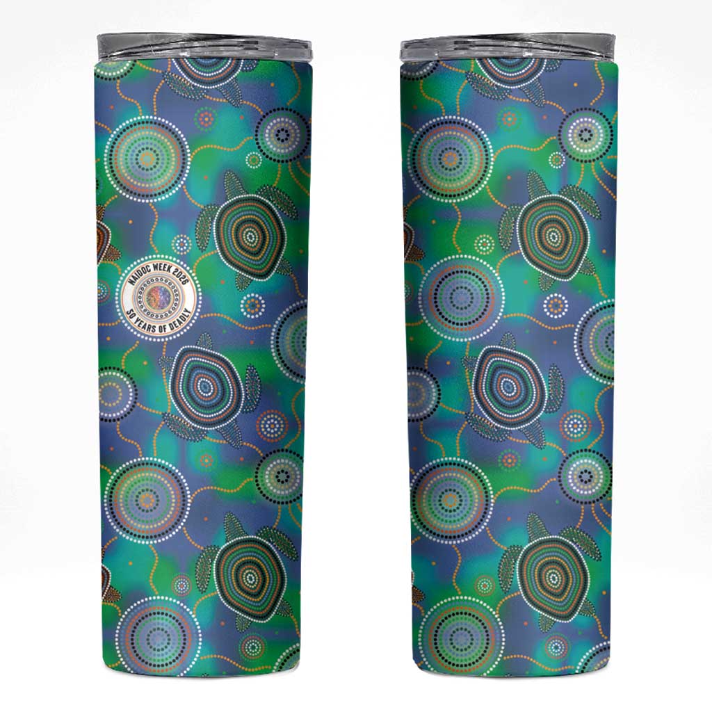 NAIDOC 50 Years of Deadly Skinny Tumbler Sea Turtle Aboriginal Dot Art