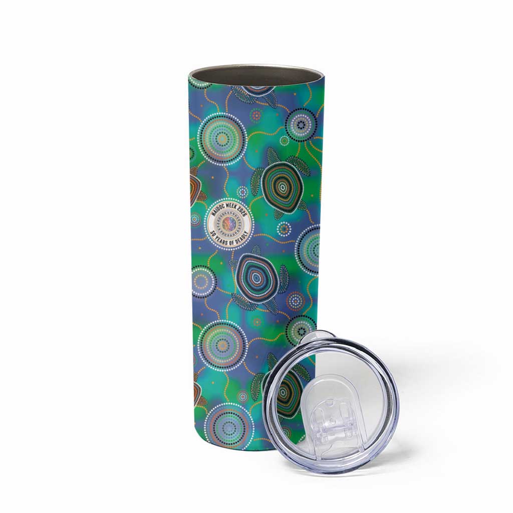 NAIDOC 50 Years of Deadly Skinny Tumbler Sea Turtle Aboriginal Dot Art