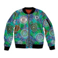 NAIDOC 50 Years of Deadly Sleeve Zip Bomber Jacket Sea Turtle Aboriginal Dot Art