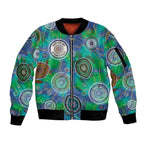 NAIDOC 50 Years of Deadly Sleeve Zip Bomber Jacket Sea Turtle Aboriginal Dot Art