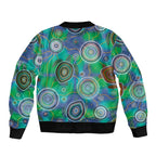 NAIDOC 50 Years of Deadly Sleeve Zip Bomber Jacket Sea Turtle Aboriginal Dot Art