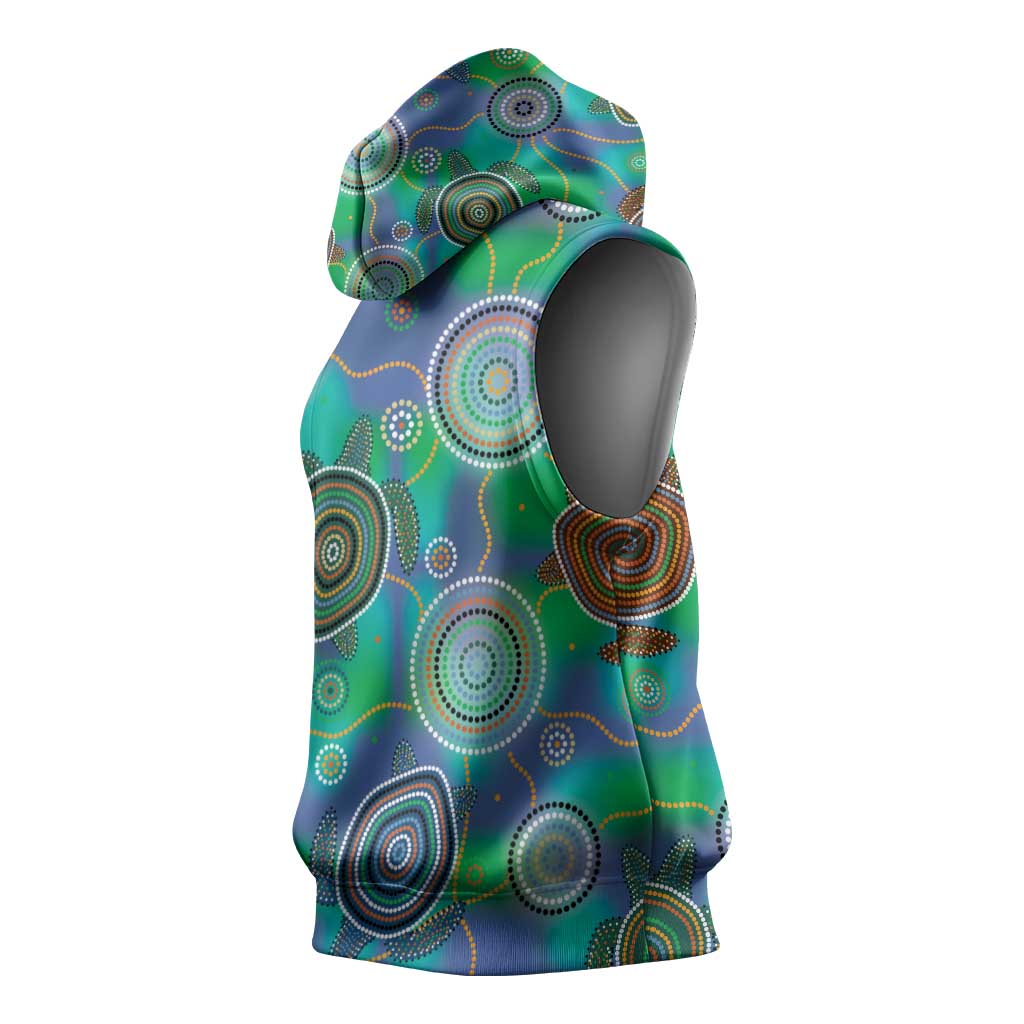 NAIDOC 50 Years of Deadly Sleeveless Hoodie Sea Turtle Aboriginal Dot Art