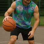 NAIDOC 50 Years of Deadly Sleeveless Hoodie Sea Turtle Aboriginal Dot Art