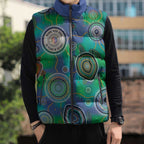 NAIDOC 50 Years of Deadly Sleeveless Puffer Jacket Sea Turtle Aboriginal Dot Art
