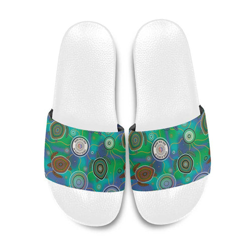 NAIDOC 50 Years of Deadly Slide Sandals Sea Turtle Aboriginal Dot Art