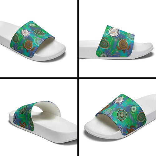 NAIDOC 50 Years of Deadly Slide Sandals Sea Turtle Aboriginal Dot Art
