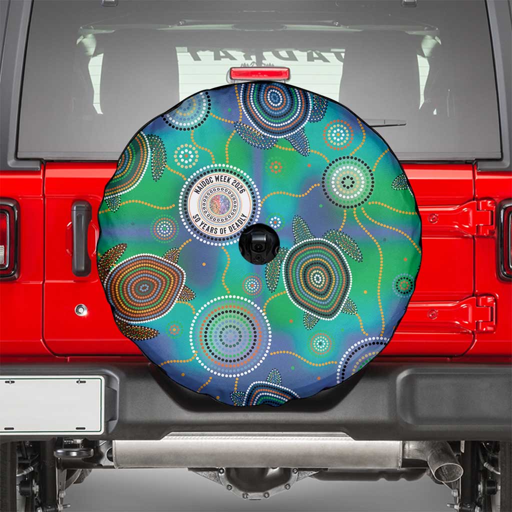 NAIDOC 50 Years of Deadly Spare Tire Cover Sea Turtle Aboriginal Dot Art
