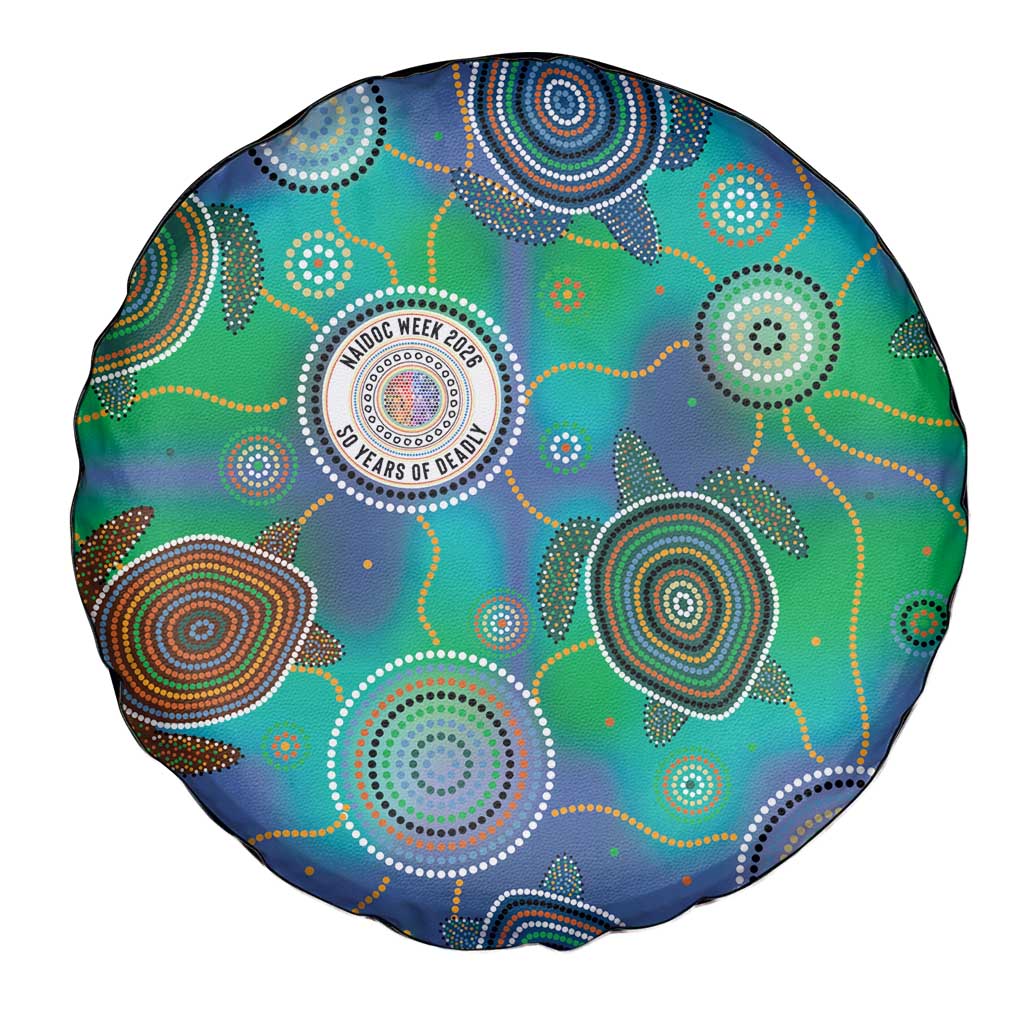 NAIDOC 50 Years of Deadly Spare Tire Cover Sea Turtle Aboriginal Dot Art