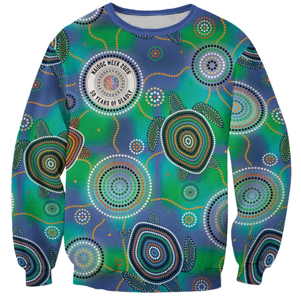 NAIDOC 50 Years of Deadly Sweatshirt Sea Turtle Aboriginal Dot Art