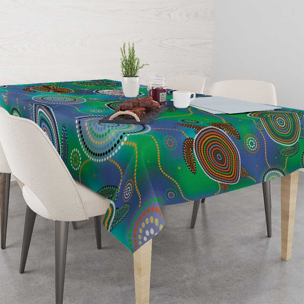 NAIDOC 50 Years of Deadly Tablecloth Sea Turtle Aboriginal Dot Art
