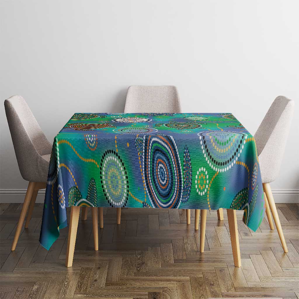 NAIDOC 50 Years of Deadly Tablecloth Sea Turtle Aboriginal Dot Art