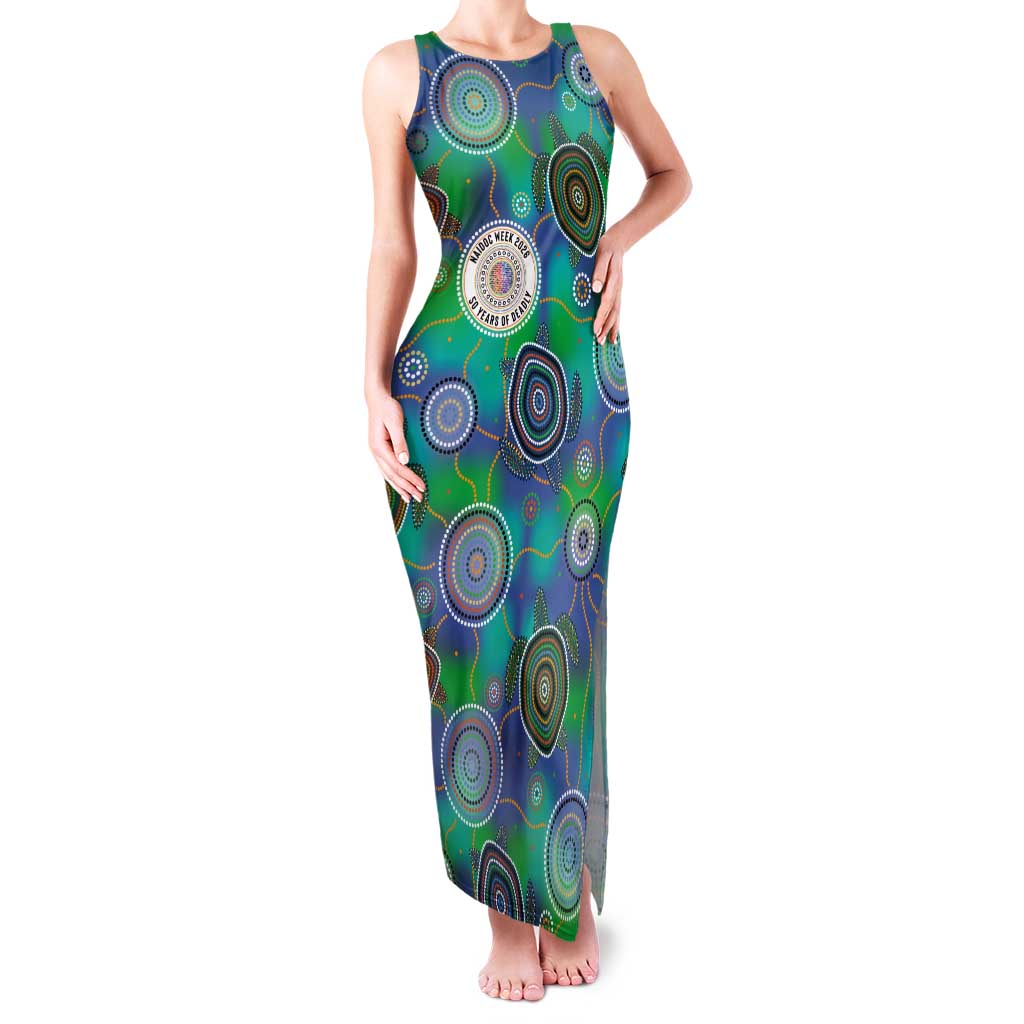 NAIDOC 50 Years of Deadly Tank Maxi Dress Sea Turtle Aboriginal Dot Art
