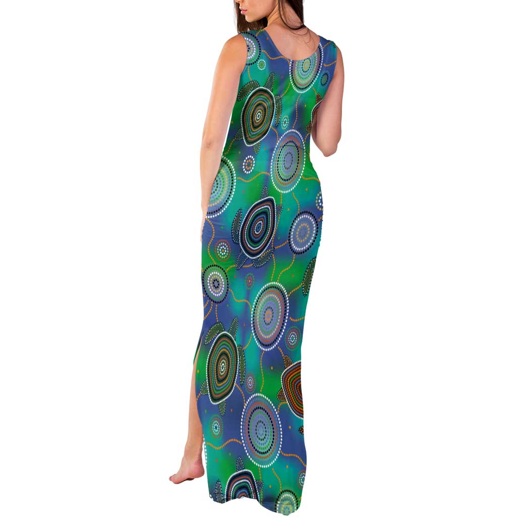 NAIDOC 50 Years of Deadly Tank Maxi Dress Sea Turtle Aboriginal Dot Art