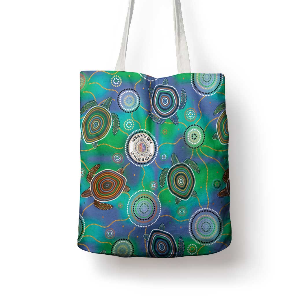 NAIDOC 50 Years of Deadly Tote Bag Sea Turtle Aboriginal Dot Art