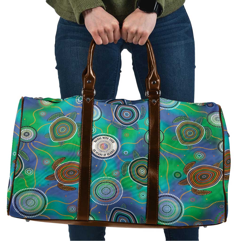 NAIDOC 50 Years of Deadly Travel Bag Sea Turtle Aboriginal Dot Art