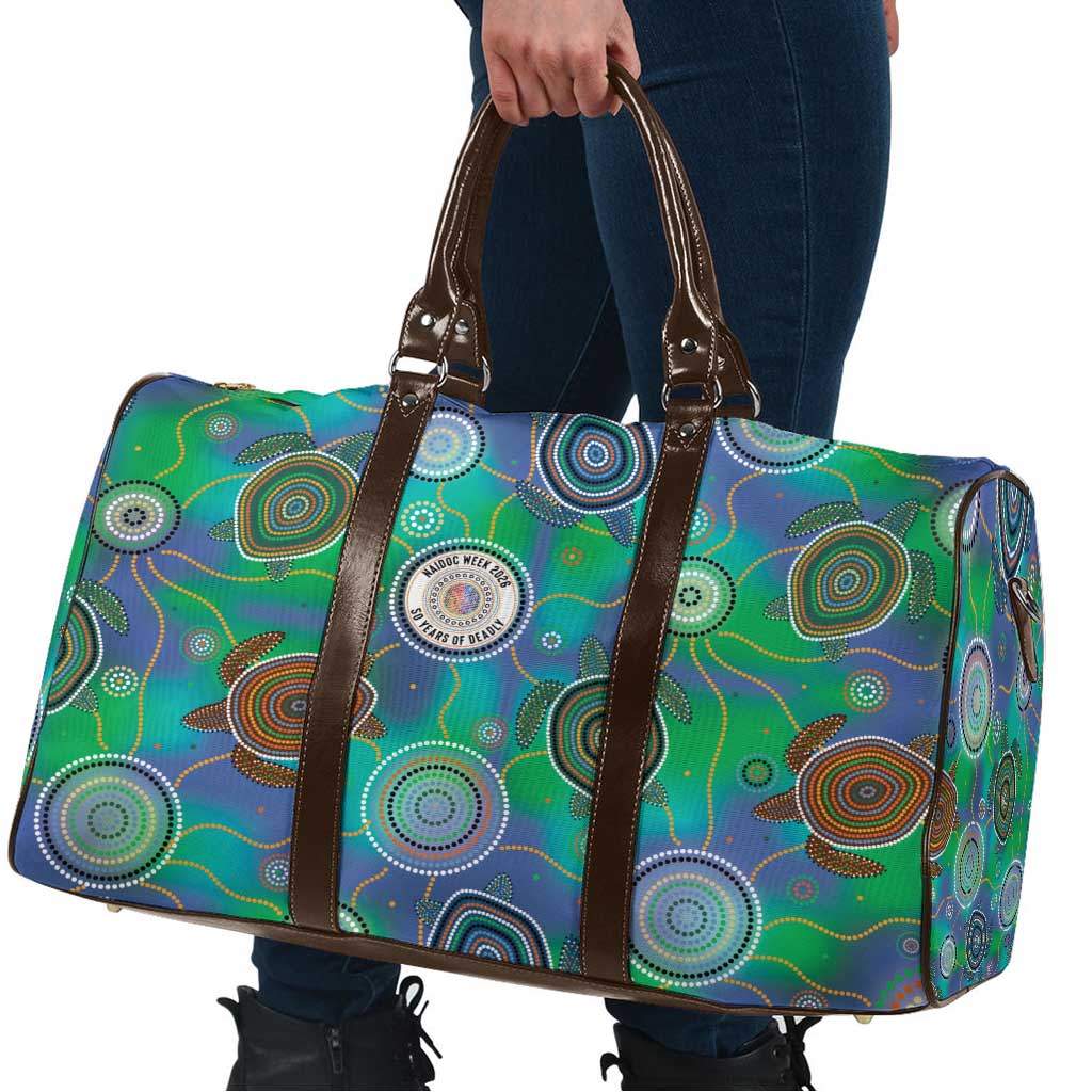 NAIDOC 50 Years of Deadly Travel Bag Sea Turtle Aboriginal Dot Art