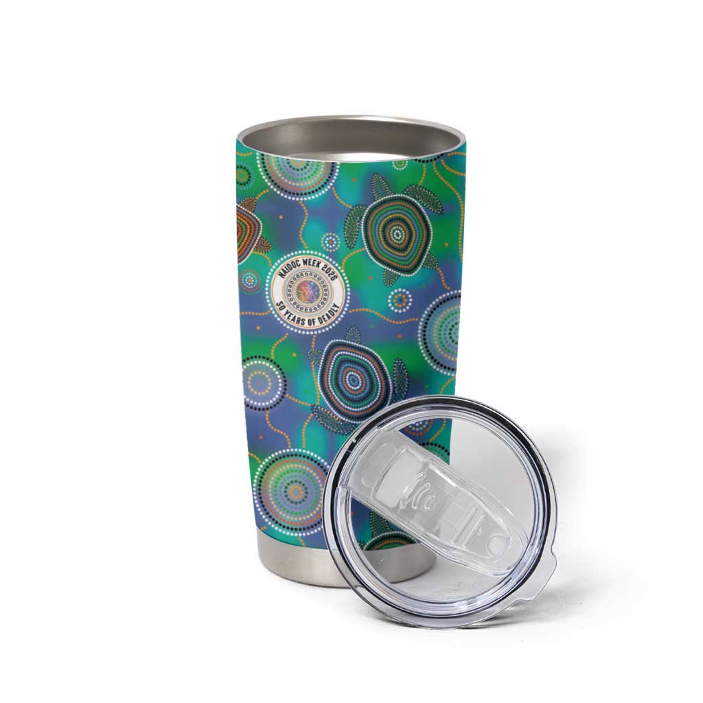 NAIDOC 50 Years of Deadly Tumbler Cup Sea Turtle Aboriginal Dot Art