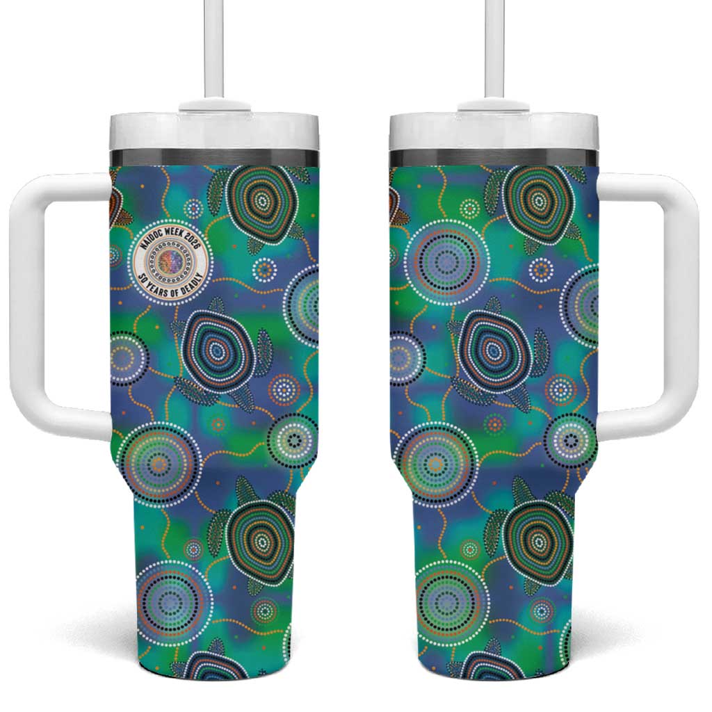 NAIDOC 50 Years of Deadly Tumbler With Handle Sea Turtle Aboriginal Dot Art