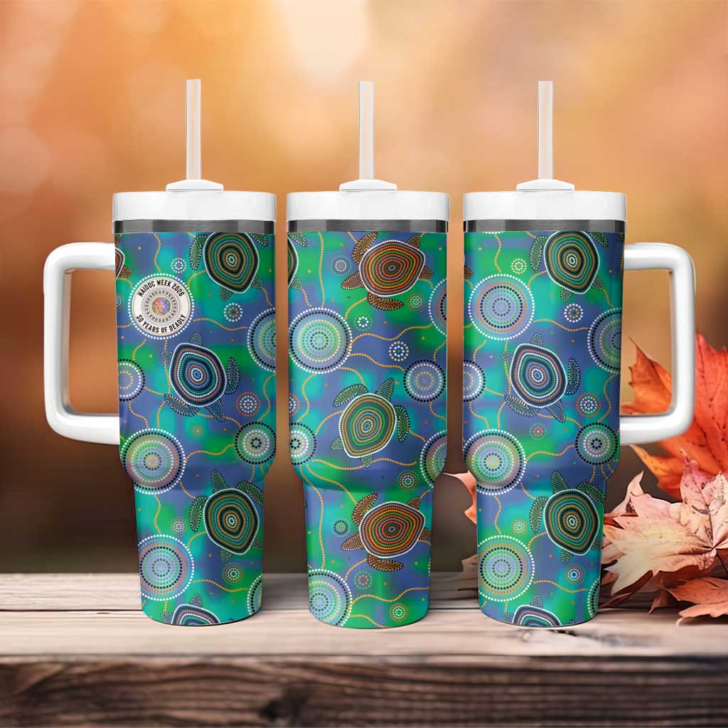 NAIDOC 50 Years of Deadly Tumbler With Handle Sea Turtle Aboriginal Dot Art