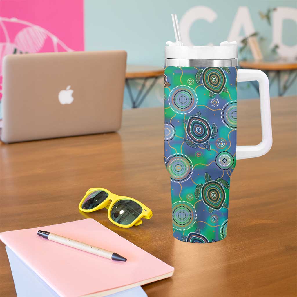 NAIDOC 50 Years of Deadly Tumbler With Handle Sea Turtle Aboriginal Dot Art