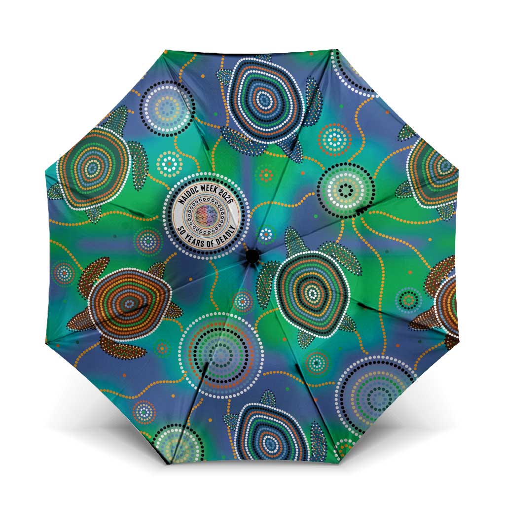 NAIDOC 50 Years of Deadly Umbrella Sea Turtle Aboriginal Dot Art