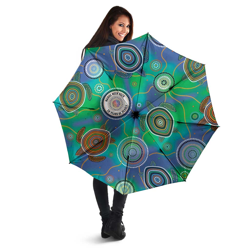 NAIDOC 50 Years of Deadly Umbrella Sea Turtle Aboriginal Dot Art