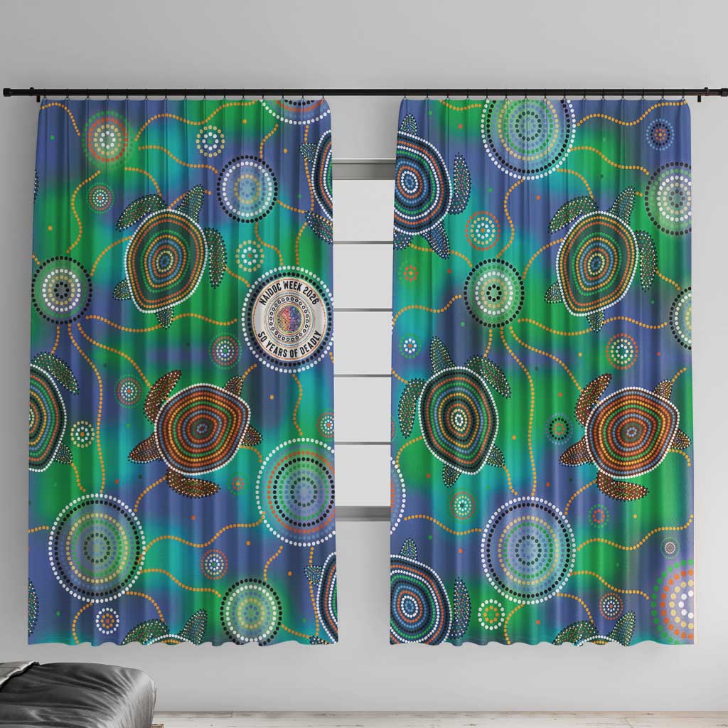 NAIDOC 50 Years of Deadly Window Curtain Sea Turtle Aboriginal Dot Art