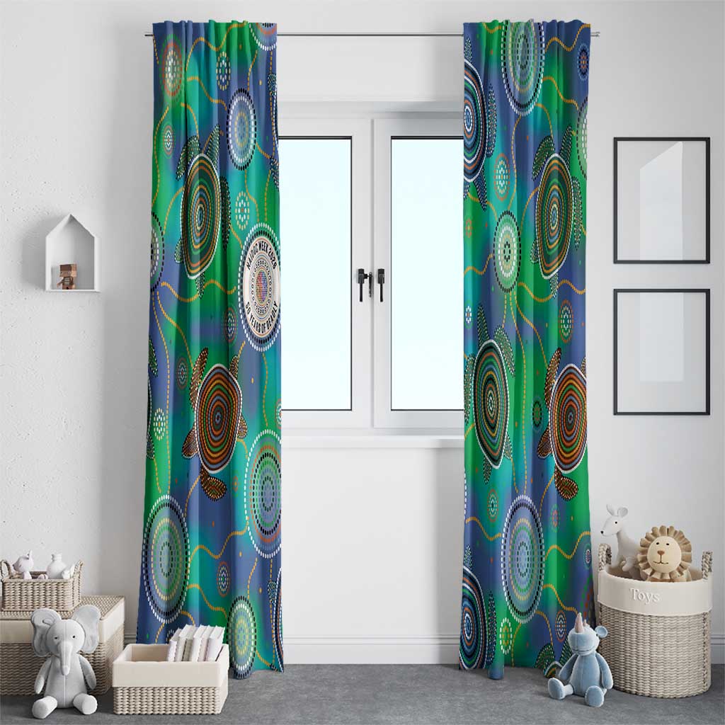 NAIDOC 50 Years of Deadly Window Curtain Sea Turtle Aboriginal Dot Art