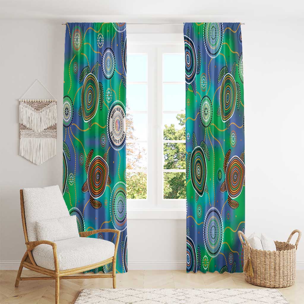 NAIDOC 50 Years of Deadly Window Curtain Sea Turtle Aboriginal Dot Art