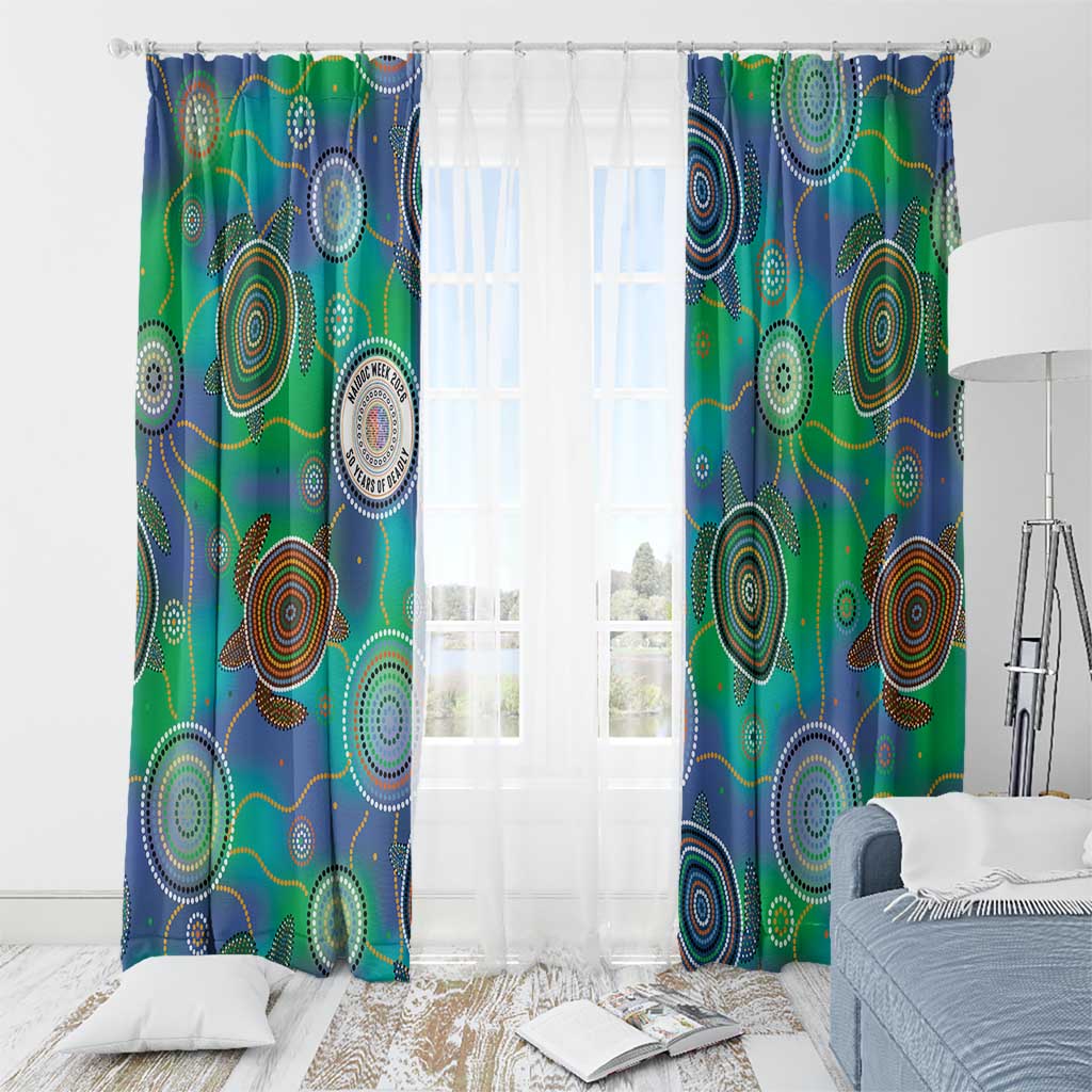NAIDOC 50 Years of Deadly Window Curtain Sea Turtle Aboriginal Dot Art