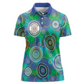 NAIDOC 50 Years of Deadly Women Polo Shirt Sea Turtle Aboriginal Dot Art