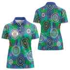 NAIDOC 50 Years of Deadly Women Polo Shirt Sea Turtle Aboriginal Dot Art
