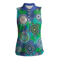 NAIDOC 50 Years of Deadly Women Sleeveless Polo Shirt Sea Turtle Aboriginal Dot Art