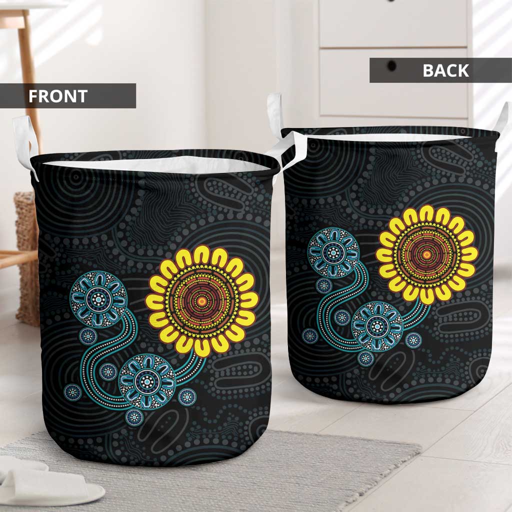 NAIDOC 50 Years of Deadly Laundry Basket Sun Aboriginal Dot Art