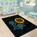 NAIDOC 50 Years of Deadly Area Rug Sun Aboriginal Dot Art