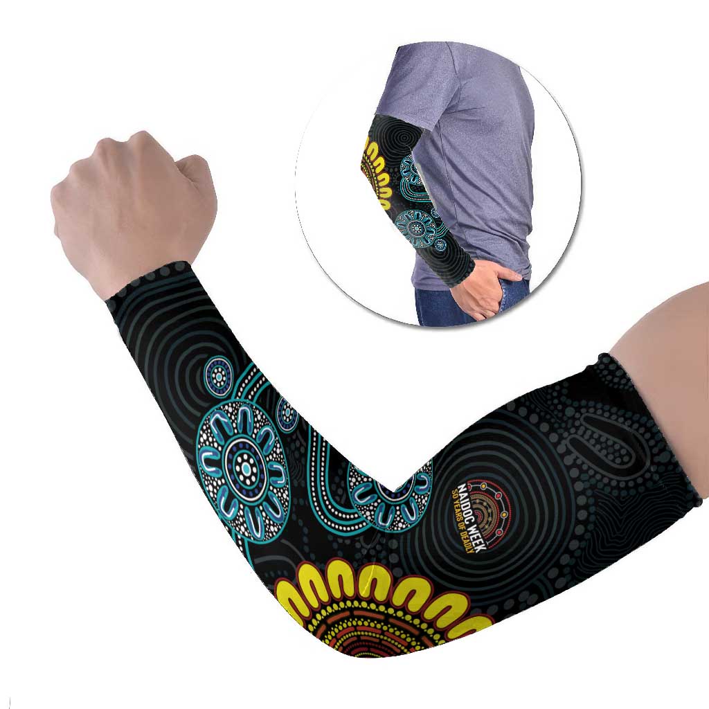 NAIDOC 50 Years of Deadly Arm Sleeves Sun Aboriginal Dot Art