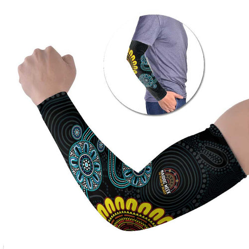 NAIDOC 50 Years of Deadly Arm Sleeves Sun Aboriginal Dot Art