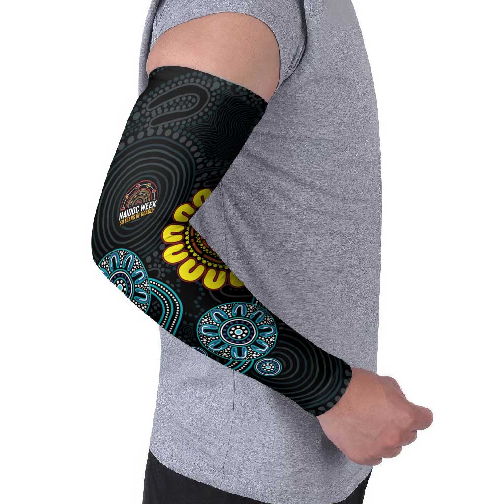 NAIDOC 50 Years of Deadly Arm Sleeves Sun Aboriginal Dot Art