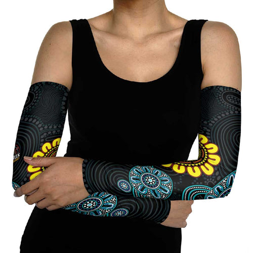 NAIDOC 50 Years of Deadly Arm Sleeves Sun Aboriginal Dot Art