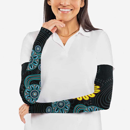 NAIDOC 50 Years of Deadly Arm Sleeves Sun Aboriginal Dot Art