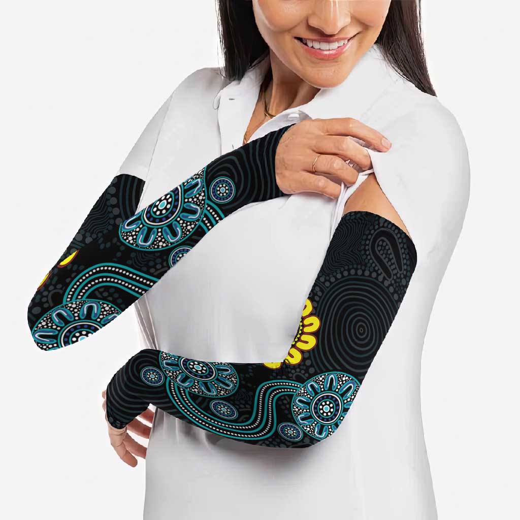 NAIDOC 50 Years of Deadly Arm Sleeves Sun Aboriginal Dot Art
