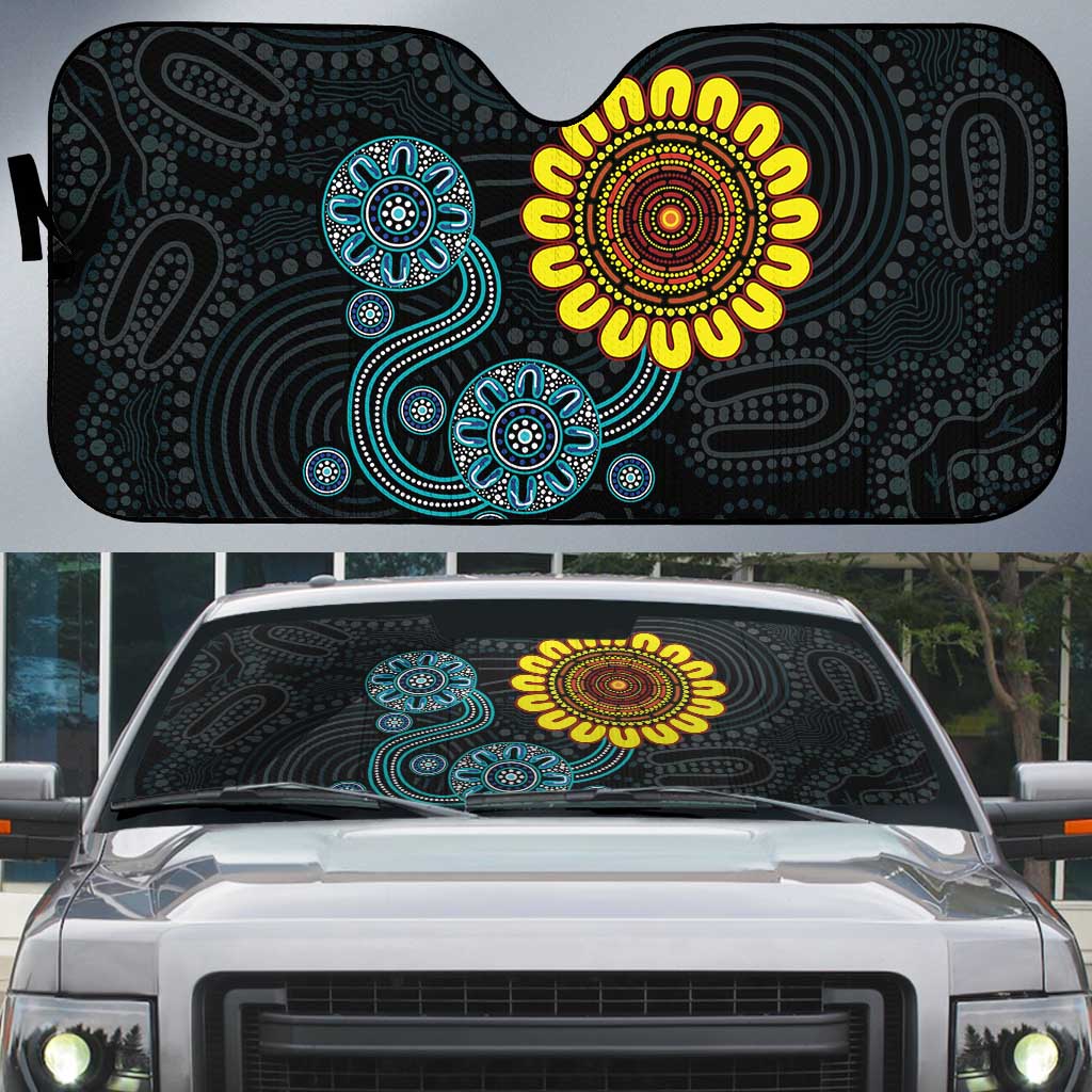 NAIDOC 50 Years of Deadly Auto Sun Shade Sun Aboriginal Dot Art