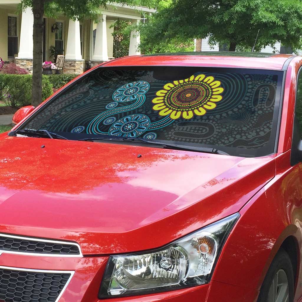 NAIDOC 50 Years of Deadly Auto Sun Shade Sun Aboriginal Dot Art