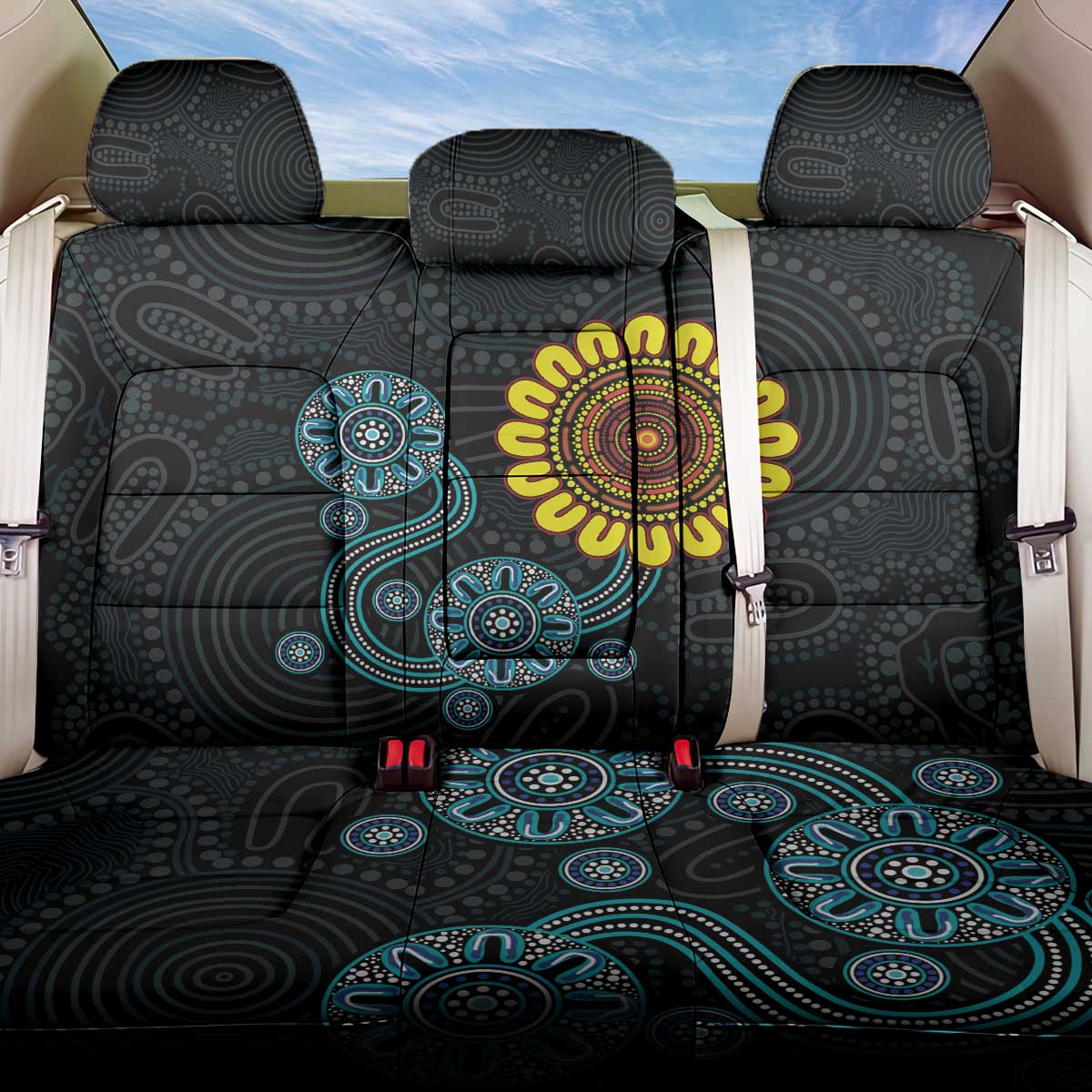 NAIDOC 50 Years of Deadly Back Car Seat Cover Sun Aboriginal Dot Art
