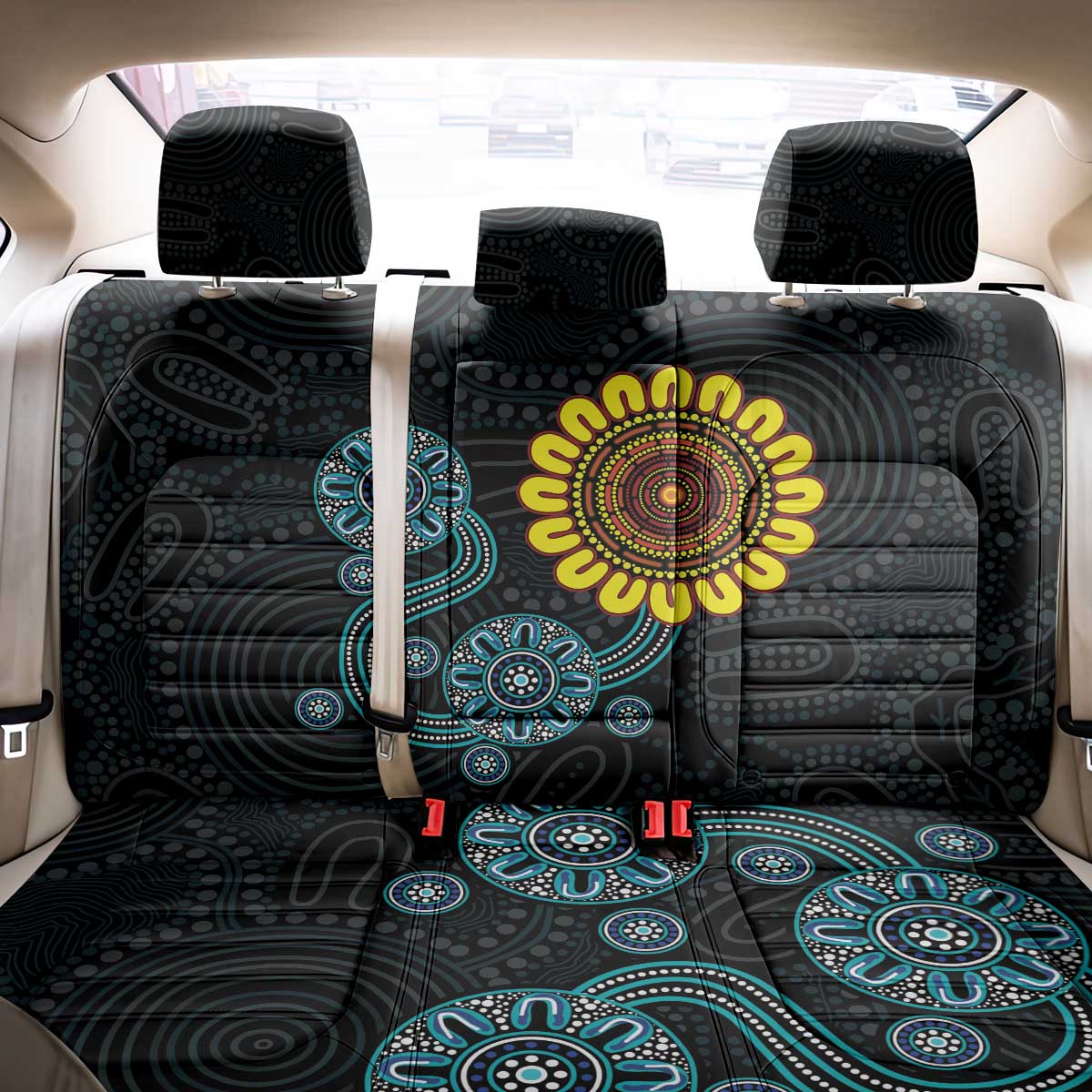 NAIDOC 50 Years of Deadly Back Car Seat Cover Sun Aboriginal Dot Art