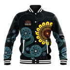 NAIDOC 50 Years of Deadly Baseball Jacket Sun Aboriginal Dot Art
